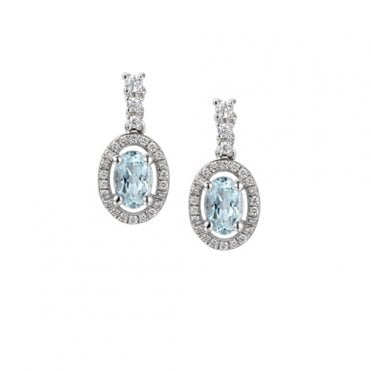 Silver aquamarine earrings