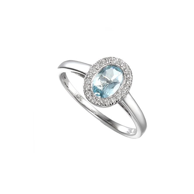 Silver aquamarine ring