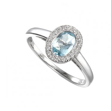 Silver aquamarine ring