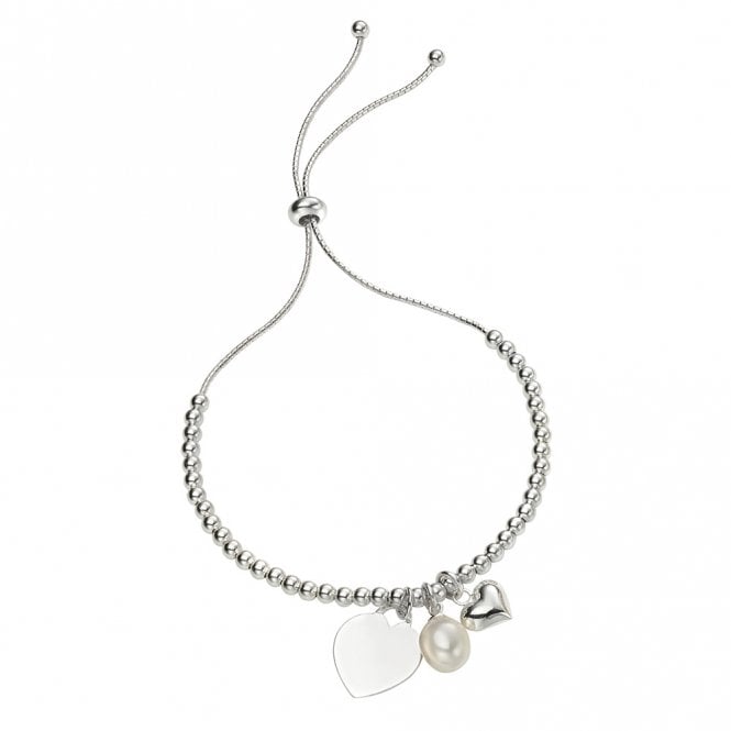Silver ball charm bracelet