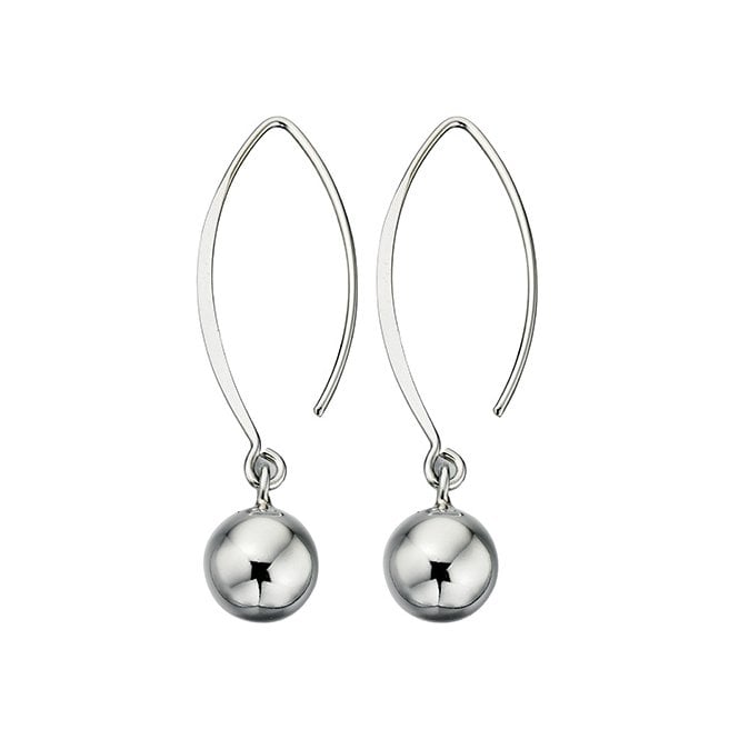 Silver ball drop earrings