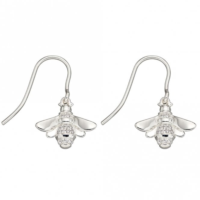 Silver bee earrings