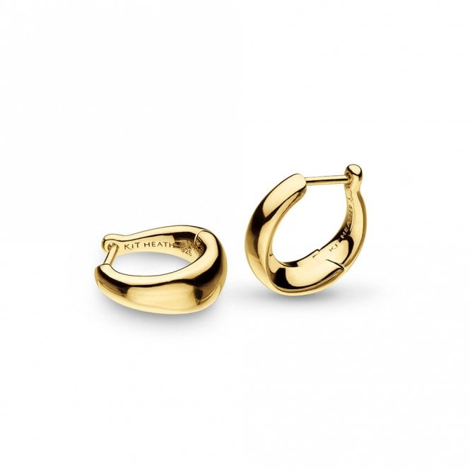 Silver Bevel Cirque Gold Plated Hoops by Kit Heath