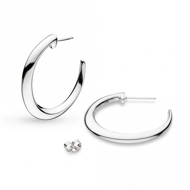 Silver Bevel Cirque Grande Hoop Stud Earrings by Kit Heath