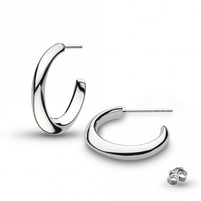 Silver Bevel Cirque Hoop Earrings by Kit Heath