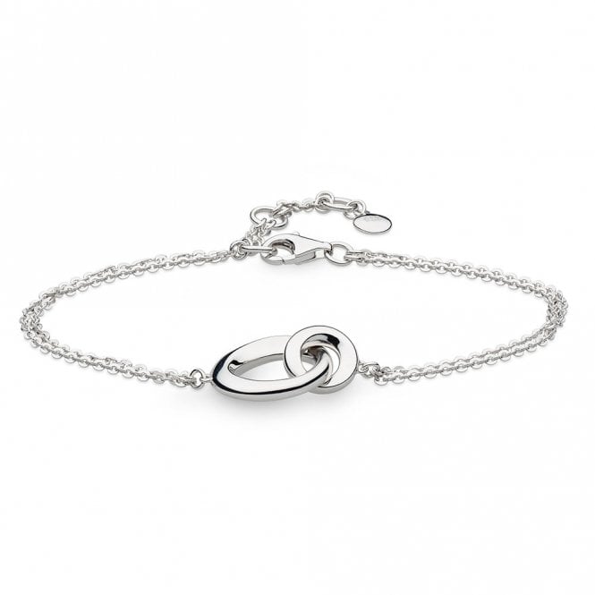 Silver Bevel Cirque Link Double Chain Bracelet by Kit Heath