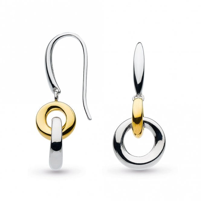 Silver Bevel Cirque Link Drop Earrings by Kit Heath