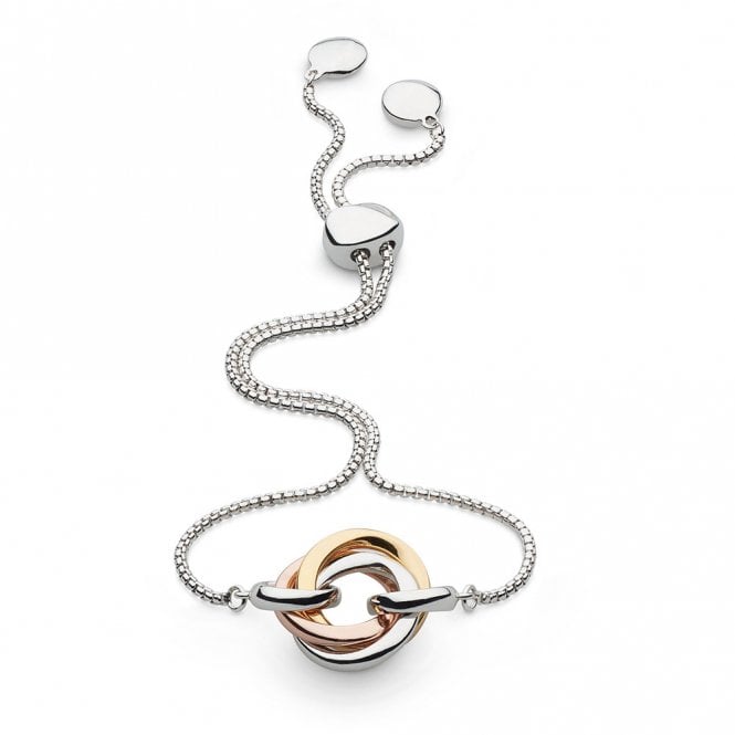 Silver Bevel Trilogy Golds Toggle Bracelet by Kit Heath