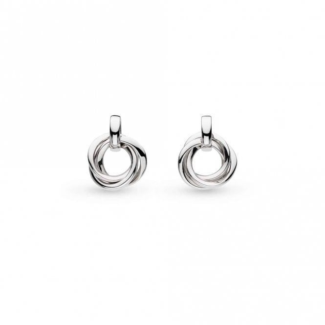 Silver Bevel Trilogy Stud Drop Earrings by Kit Heath