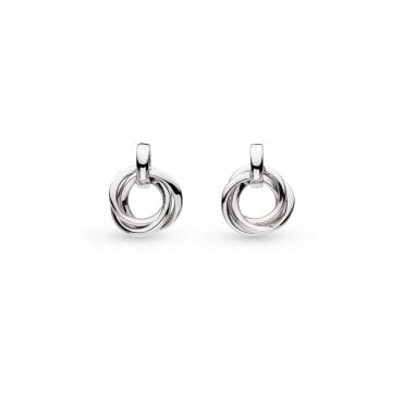 Silver Bevel Trilogy Stud Drop Earrings by Kit Heath