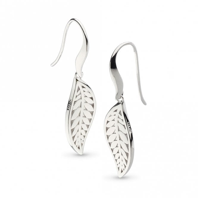 Silver Blossom Eden Leaf Drop Earrings by Kit Heath