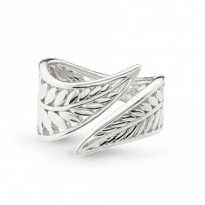 Silver Blossom Eden wrapped leaf ring by Kit Heath