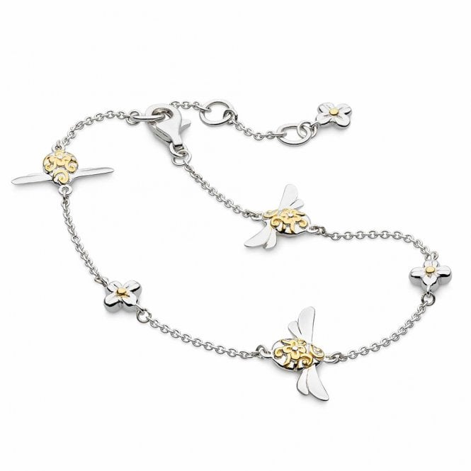 Silver Blossom Flyte Honey Bee & Flower Bracelet from Kit Heath