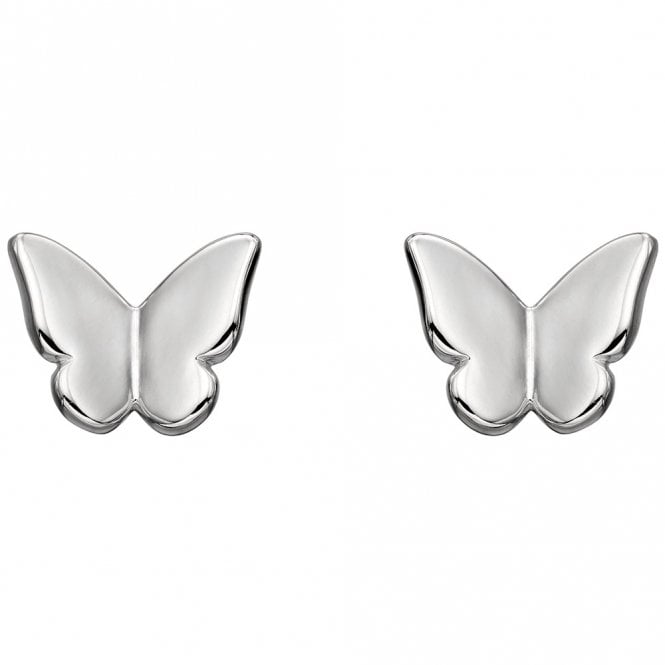 Silver butterfly stud earrings