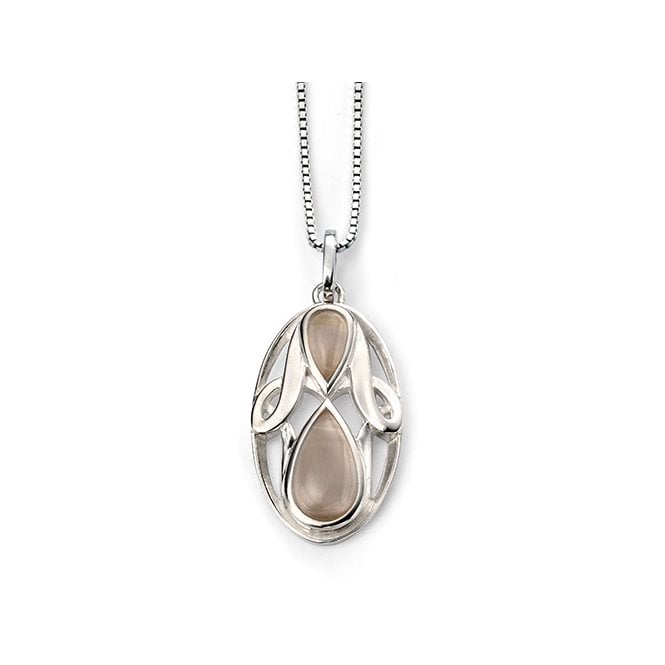 Silver cats eye necklace