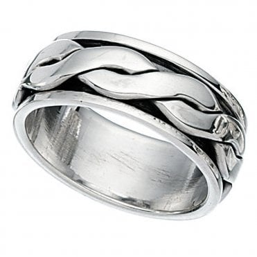 Silver Celtic Rotating Band Ring