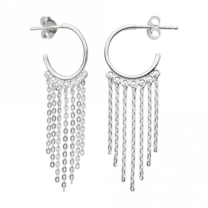 Silver chain drop earrings by Kit Heath