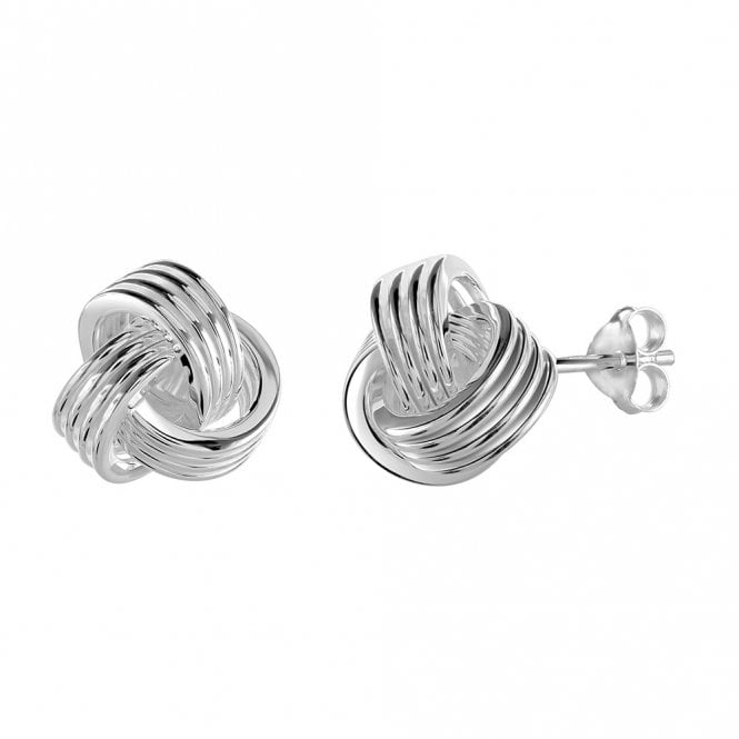 Silver Chunky Knot Stud Earrings by Kit Heath