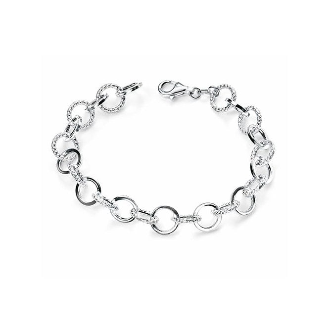 Silver circle link bracelet