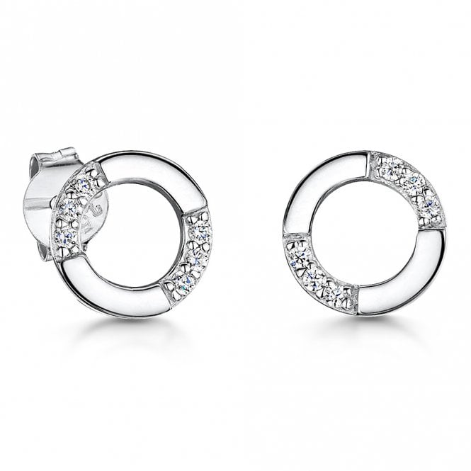 Silver circle stud earrings by Jools