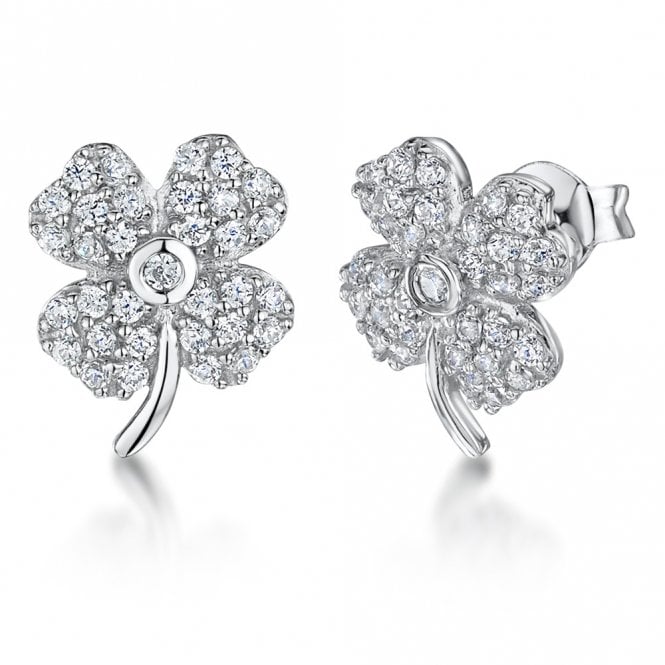 Silver clover stud earrings by Jools
