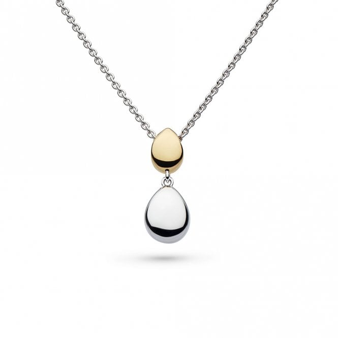 Silver Coast Pebble Golden Droplet Necklace by Kit Heath