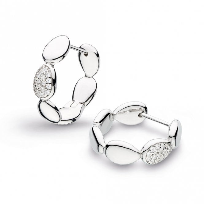 Silver Coast Pebble Hoop Earrings by Kit Heath