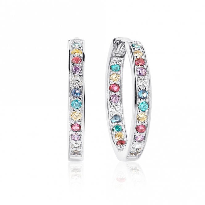 Silver Coloured Cubic Zirconia Hoops by Sif Jakobs