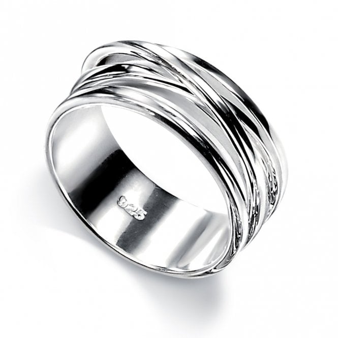Silver Cross Over Ring