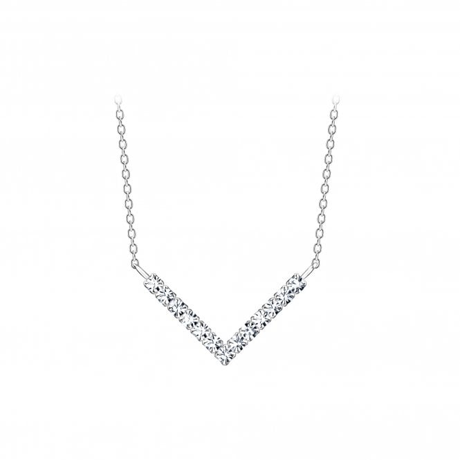 Silver Crystal Chevron necklet by Dew