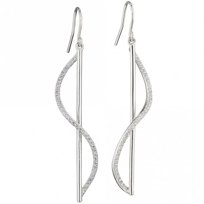 Silver cubic zirconia drop earring