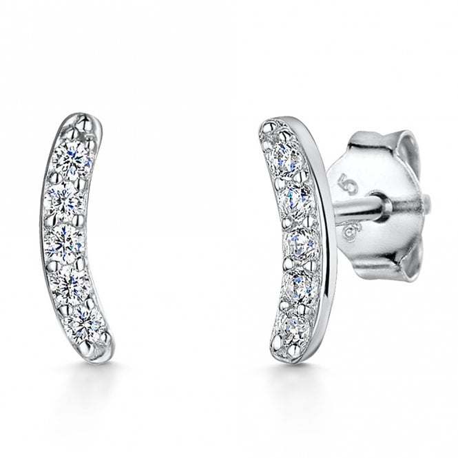 Silver curve stud earrings by Jools