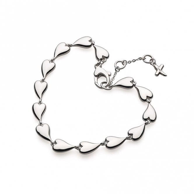 Silver Desire Kiss Link Heart Bracelet by Kit Heath