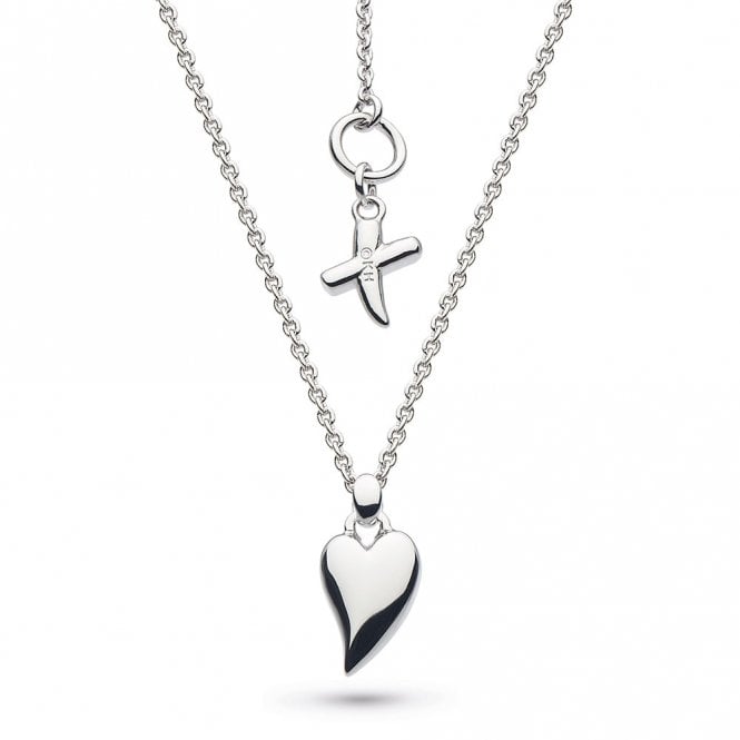 Silver Desire Kiss mini heart necklace by Kit Heath