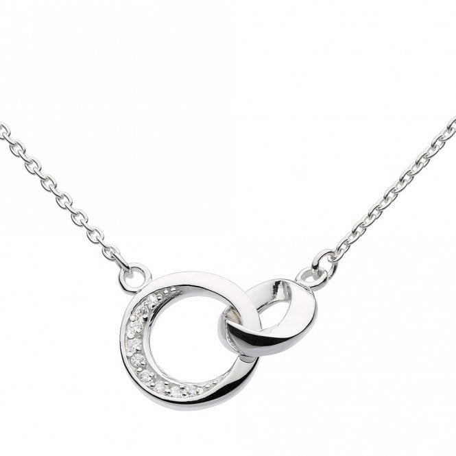 Silver Double Circle Link Necklace by Kit Heath