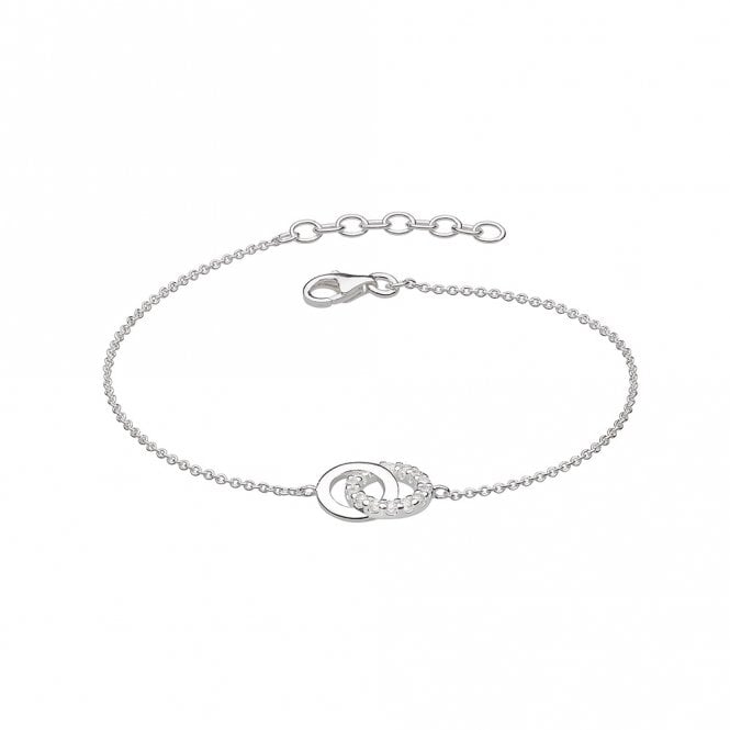 Silver Double CZ Circle Bracelet by Kit Heath
