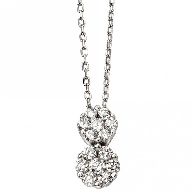 Silver double drop necklace