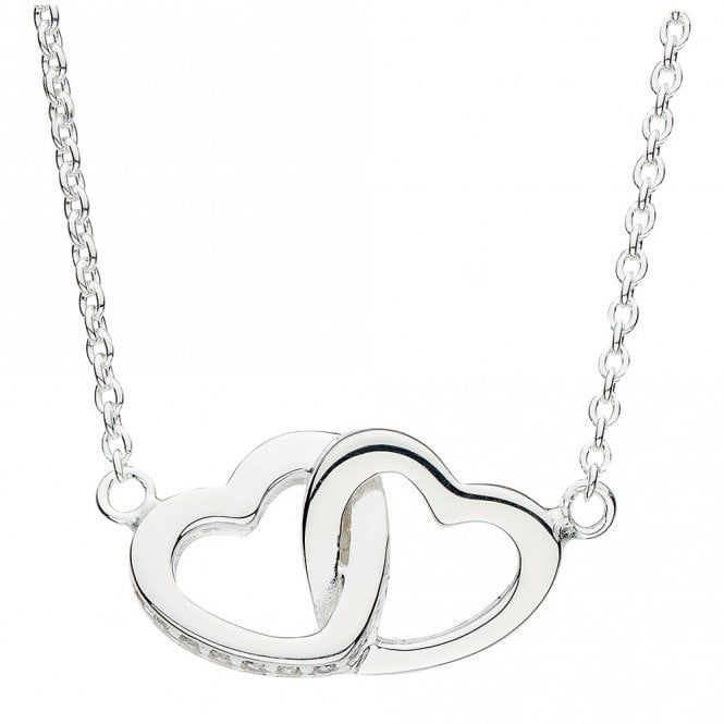 Silver Double Heart Necklace by Kit Heath