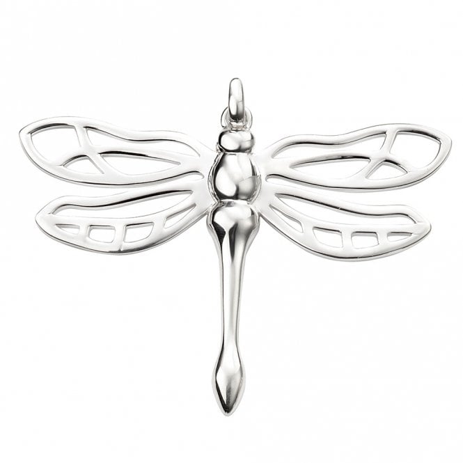 Silver dragonfly pendant and chain