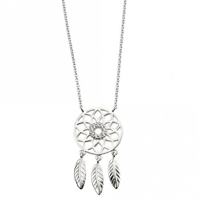 Silver dream catcher necklace