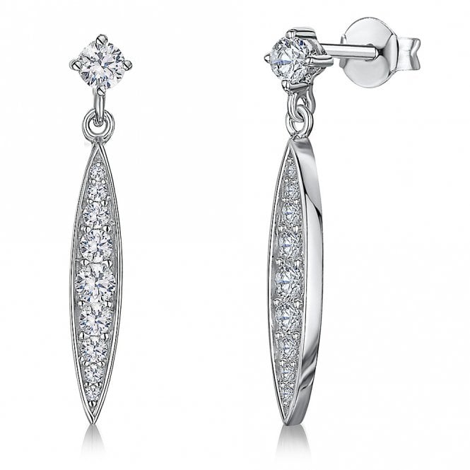 Silver drop earrings by Jenny Brown