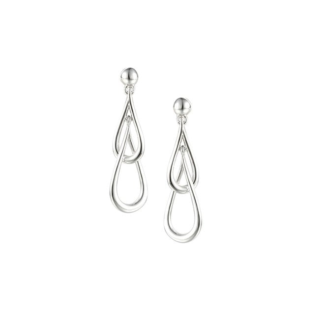 Silver drop earrings.