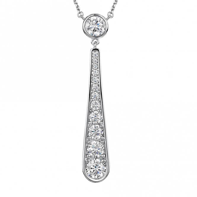Silver drop pendant and chain by Jools