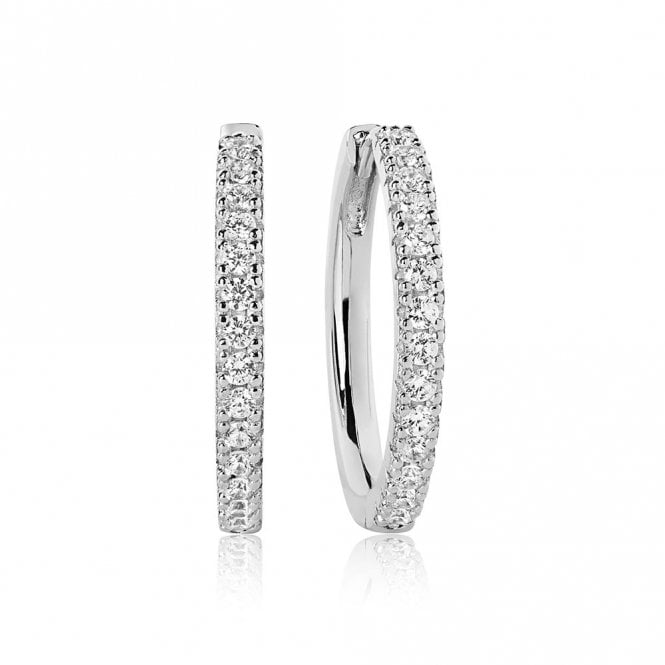 Silver Ellera Grande Hoop Earrings by Sif Jakobs