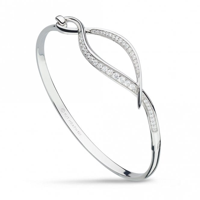 Silver Entwine Twine Twist Hinged Bangle by Kit Heath