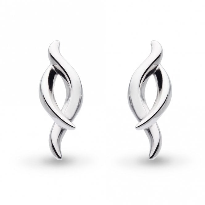 Silver Entwine Twist Stud Earrings by Kit Heath