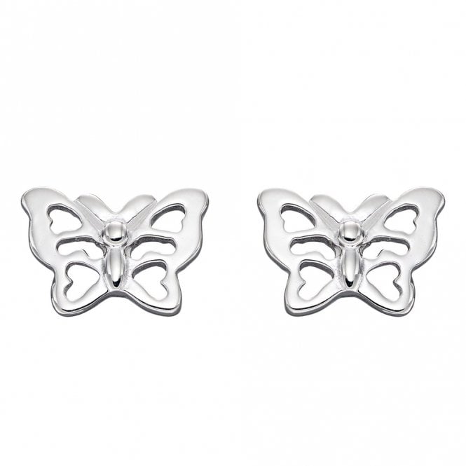 Silver Filigree Butterfly Stud Earrings