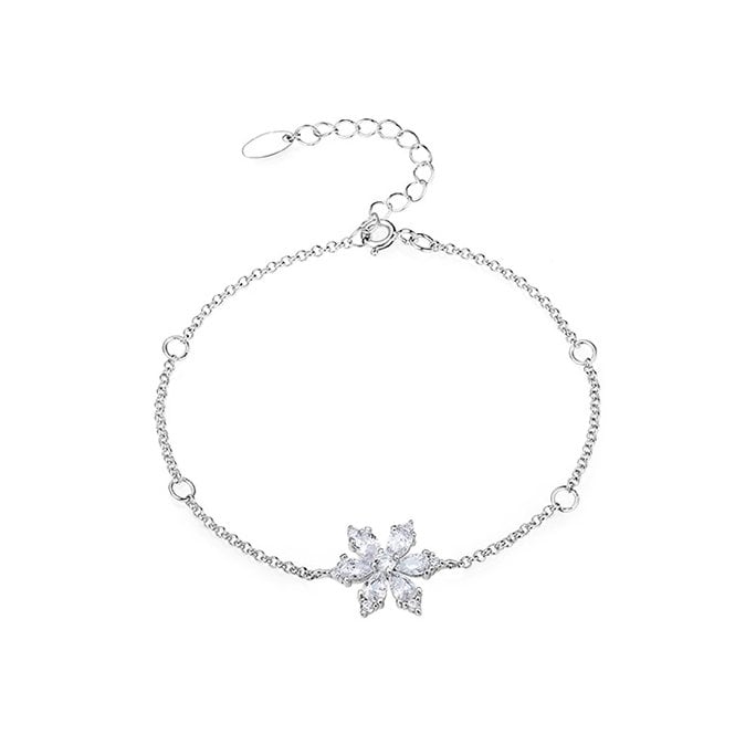 Silver Floral Star bracelet by Fei Liu
