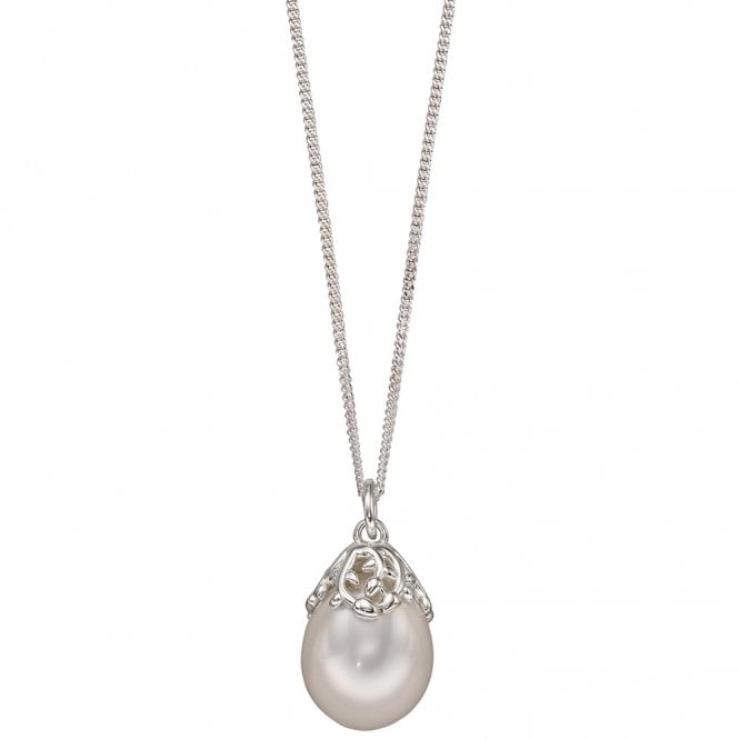 Silver freshwater pearl necklace