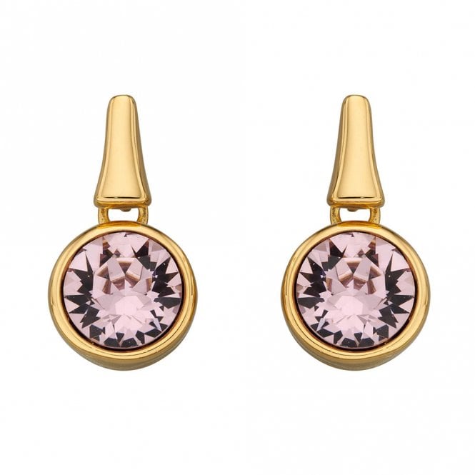 Silver Gold Plated and Crystal Drop Earrings